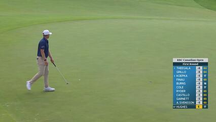 Mackenzie Hughes's 92-yard approach sets up birdie on No. 18 at RBC Canadian