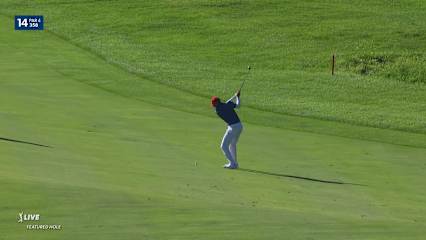 Jorge Campillo makes birdie from the fringe at John Deere