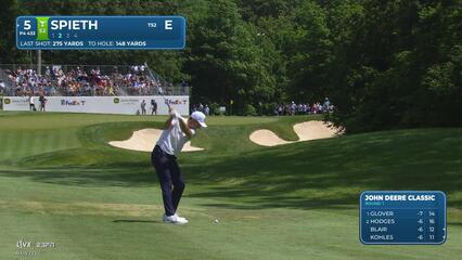 Jordan Spieth's 148-yard approach sets up birdie on No. 5 at John Deere