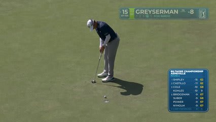 Max Greyserman sinks 4-foot putt for birdie on No. 15 at Biltmore Championship