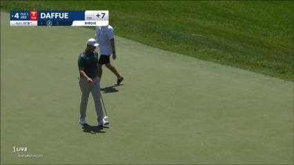 MJ Daffue gets tee shot to 11-feet to go in at the Memorial