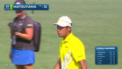 Hideki Matsuyama gets up-and-down from 97 yards for birdie on No. 17 at Wyndham