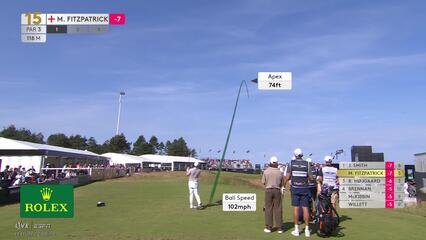 Matt Fitzpatrick hits tee shot to 1 foot, sets up birdie on No. 15 at Genesis Scottish Open