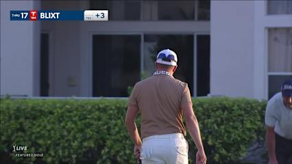 Jonas Blixt holes out for birdie on No. 17 at Honda