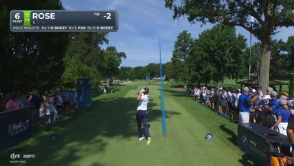 Justin Rose holes 23-foot approach for birdie on No. 6 at BMW Championship