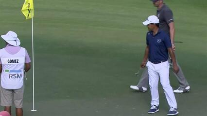 D.J. Trahan's lengthy birdie putt from the fringe at The RSM Classic