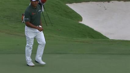 K.J. Choi sinks a 40-foot birdie on No. 18 in Round 2 at Sanderson Farms