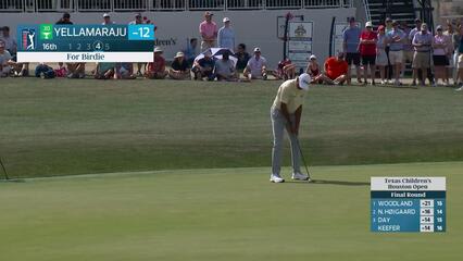 Sudarshan Yellamaraju makes 8-foot birdie putt on No. 16 at Texas Children's