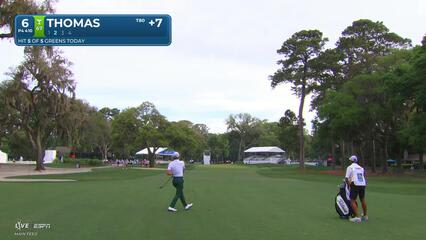 Justin Thomas's 122-yard approach sets up birdie on No. 6 at RBC Heritage