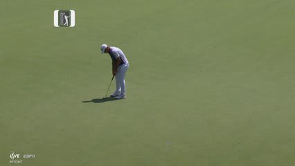 Viktor Hovland sinks 16-foot birdie putt on No. 13 at BMW Championship