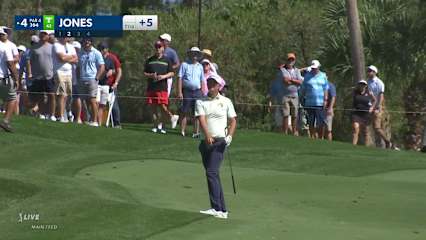 Matt Jones throws a dart to set up birdie at Honda