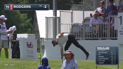 Patrick Rodgers hits tee shot to 12 feet, sets up birdie on No. 14 at FedEx St. Jude