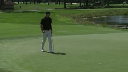 Nick Hardy makes nice putt for birdie on No. 8 at Nationwide Children's