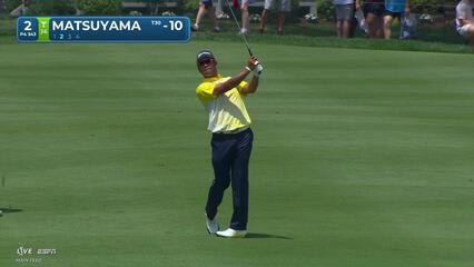 Hideki Matsuyama drains 16-foot birdie putt on No. 2 at Travelers