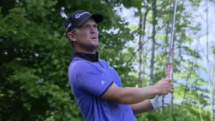 Sebastian Cappelen rattles the flag stick on No. 13 at LECOM