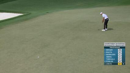 Jordan Spieth sinks 28-foot birdie putt on No. 5 at Arnold Palmer