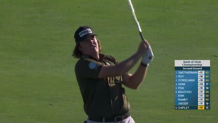 Neal Shipley gets up-and-down from 214 yards for birdie on No. 13 at Bank of Utah