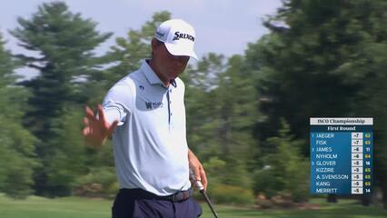 Lucas Glover sinks 11-foot putt for birdie on No. 17 at ISCO Championship