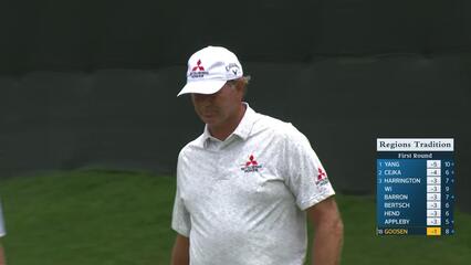Retief Goosen makes birdie on No. 18 at Regions Tradition