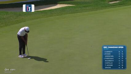 Tony Finau hits tee shot to 13 feet, sets up birdie on No. 14 at RBC Canadian
