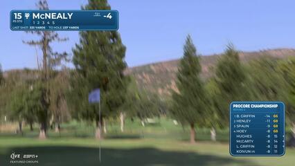 Maverick McNealy sinks 8-foot birdie putt on No. 15 at Procore