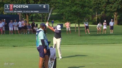 J.T. Poston holes 53-foot approach for birdie on No. 1 at BMW Championship
