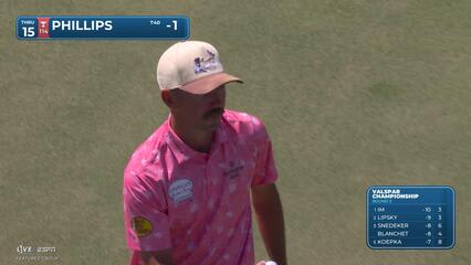 Chandler Phillips sinks 34-foot birdie putt on No. 15 at Valspar