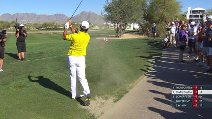 Hideki Matsuyama hits 77-yard approach to 3 feet, makes birdie on No. 15 at WM Phoenix Open