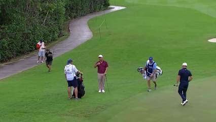 John Huh holes short chip for eagle at World Wide Technology