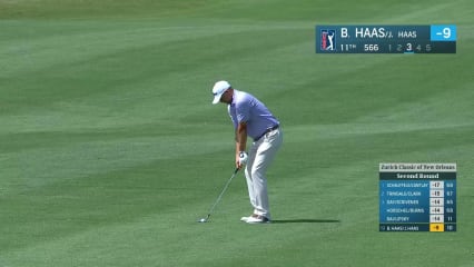 Bill Haas dials in approach to set up team birdie at Zurich Classic