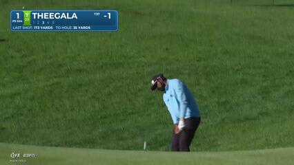 Sahith Theegala hits 34-yard approach to 2 feet, sets up birdie on No. 1 at The Genesis