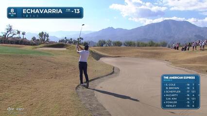 Nico Echavarria sinks 5-foot birdie putt on No. 8 at The American Express