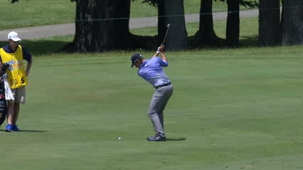 Dominic Bozzelli's approach sets up birdie on No. 9 at LECOM