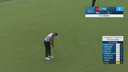 Trevor Cone makes birdie on No. 18 at Compliance Solutions