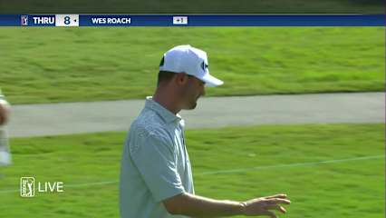 Wes Roach rolls in 25-footer for birdie at Wyndham