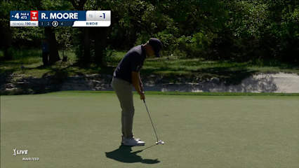 Ryan Moore drains 10-foot birdie putt at Valero