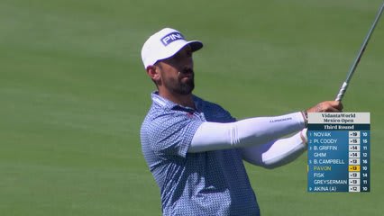 Matthieu Pavon sinks 25-foot birdie putt on No. 11 at Mexico Open