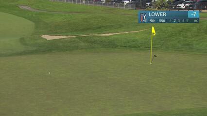 Justin Lower makes eagle putt on No. 9 at Farmers