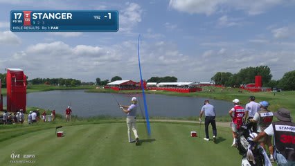Jimmy Stanger sinks 22-foot birdie putt on No. 17 at 3M Open