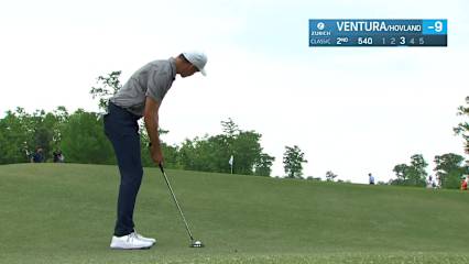 Kris Ventura's putter approach from below green yields birdie at Zurich Classic