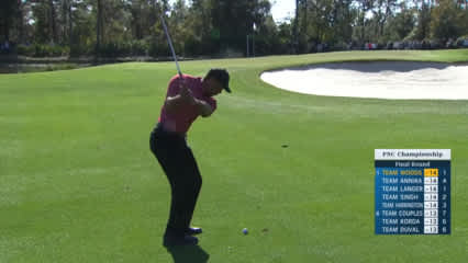 Tiger and Charlie Woods combine for birdie at PNC Championship
