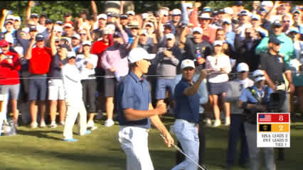 Jordan Spieth rolls in 21-footer for birdie at Presidents Cup