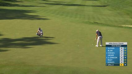 Emiliano Grillo sinks 24-foot birdie putt on No. 15 at John Deere
