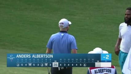Anders Albertson makes birdie on No. 16 at BMW Charity Pro-Am