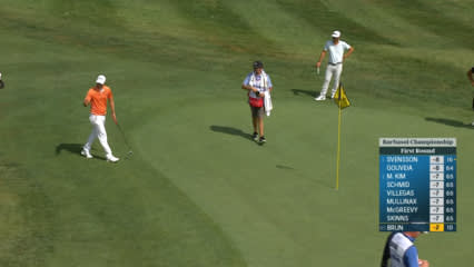 Julien Brun holes out for Eagle on No. 11 at Barbasol