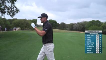 Ludvig Åberg gets up-and-down from 6 feet for birdie on No. 5 at Valero