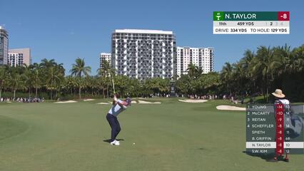 Nick Taylor gets up-and-down from 127 yards for birdie on No. 11 at Cadillac