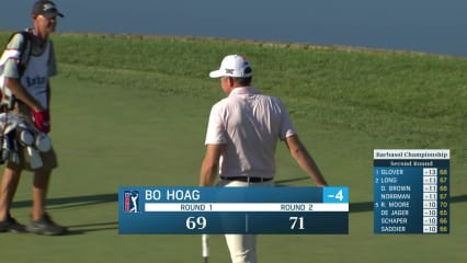 Bo Hoag's tee shot and 15-footer for birdie to make the cut at Barbasol