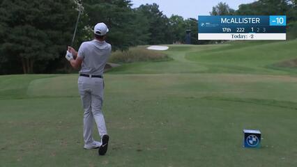 Logan McAllister makes birdie on No. 17 at BMW Charity Pro-Am