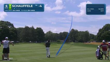 Xander Schauffele sinks 9-foot birdie putt on No. 6 at Travelers